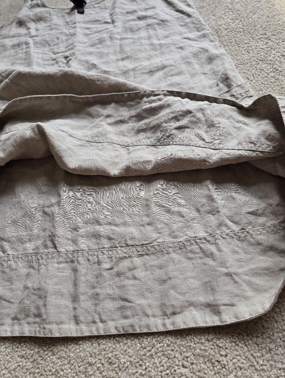 Eileen Fisher Natural Oatmeal Organic Linen Tunic Dress With Pockets Size Large - Picture 8 of 10